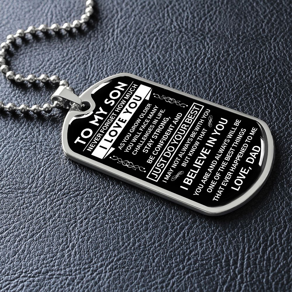 To My Son Gift From Dad | Never Forget That | Dog Tag Necklace | Anniversary Gift