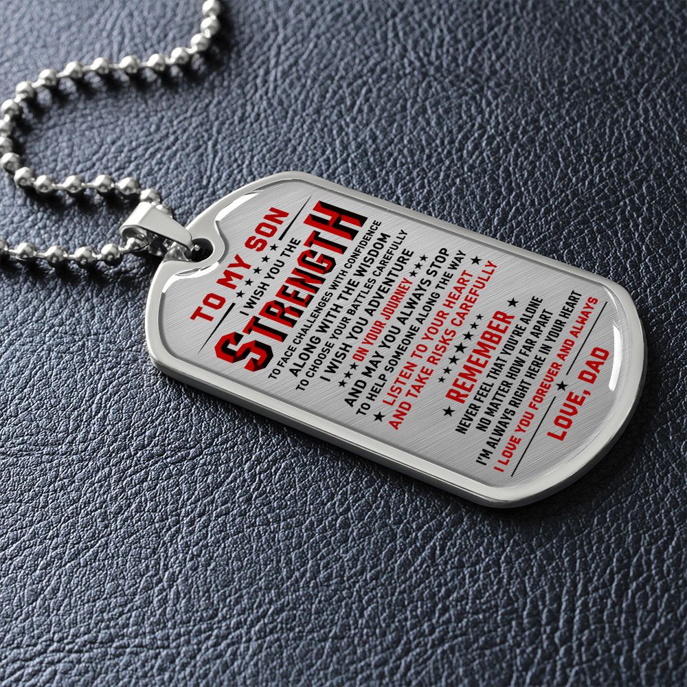 To My Son - I Love You Forever And  Always, DogTag Necklace Gift