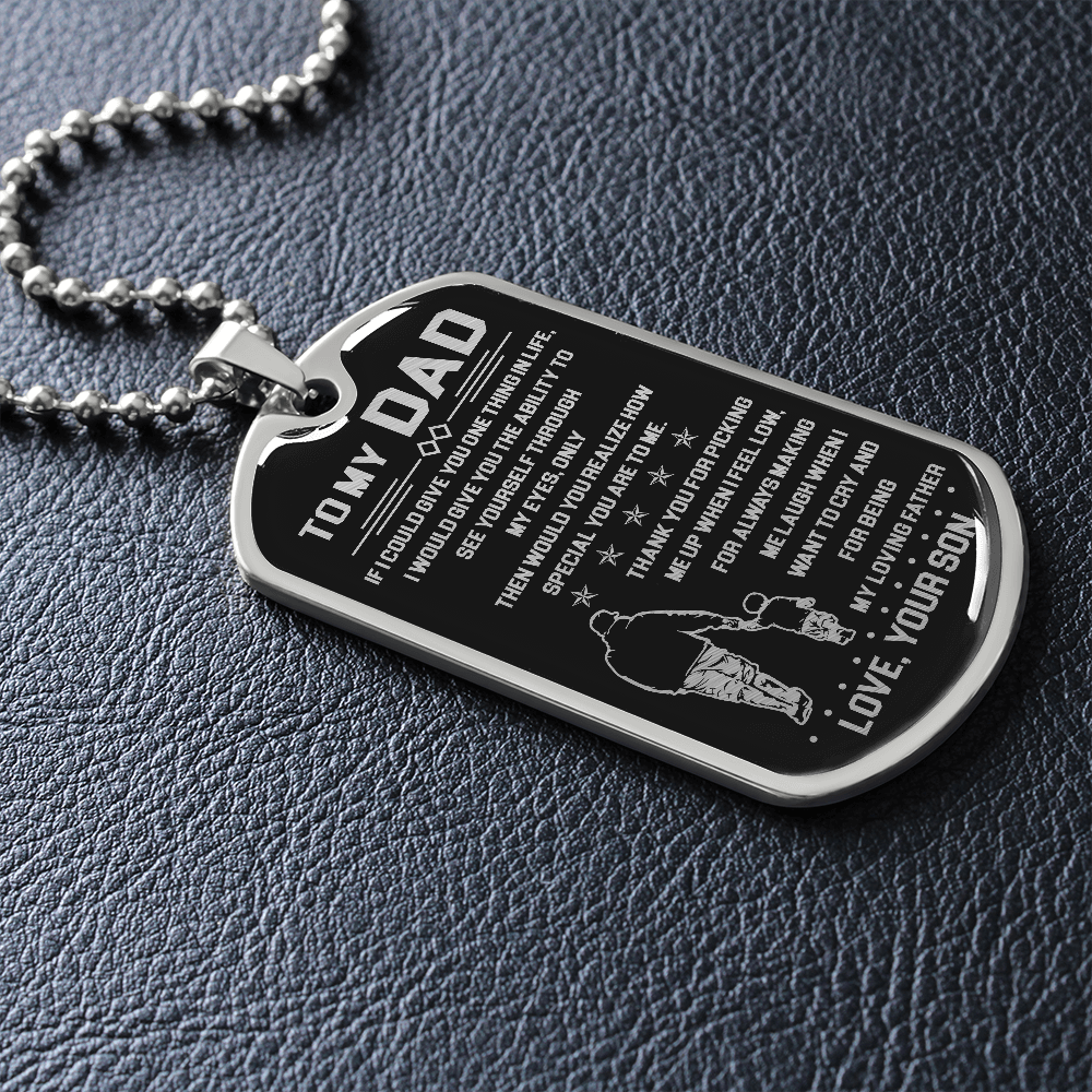 To My Dad | My Loving Father | Dog Tag Necklace