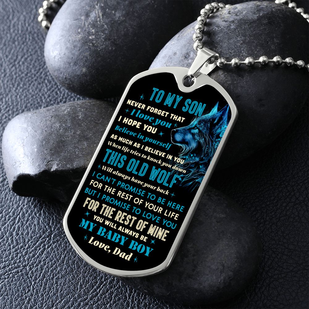 To My Son - Have Your back, DogTag Necklace Gift