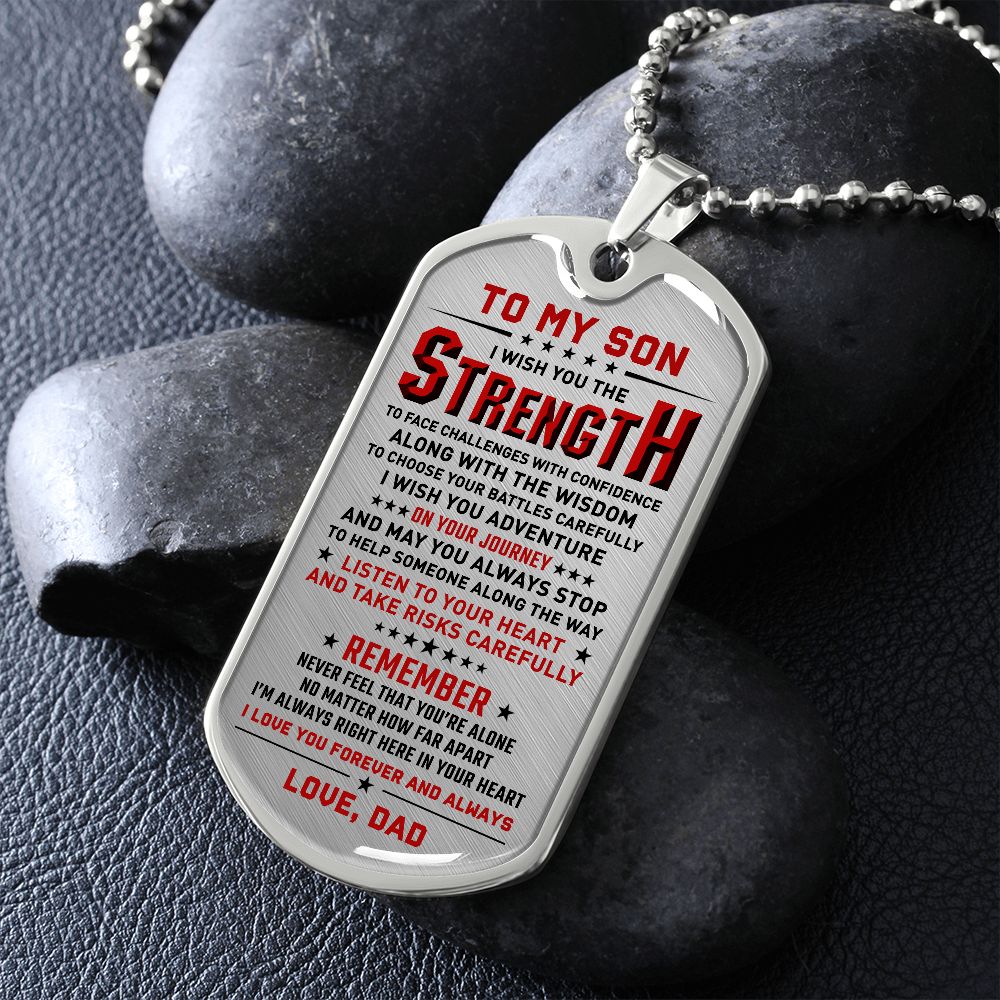To My Son - I Love You Forever And  Always, DogTag Necklace Gift