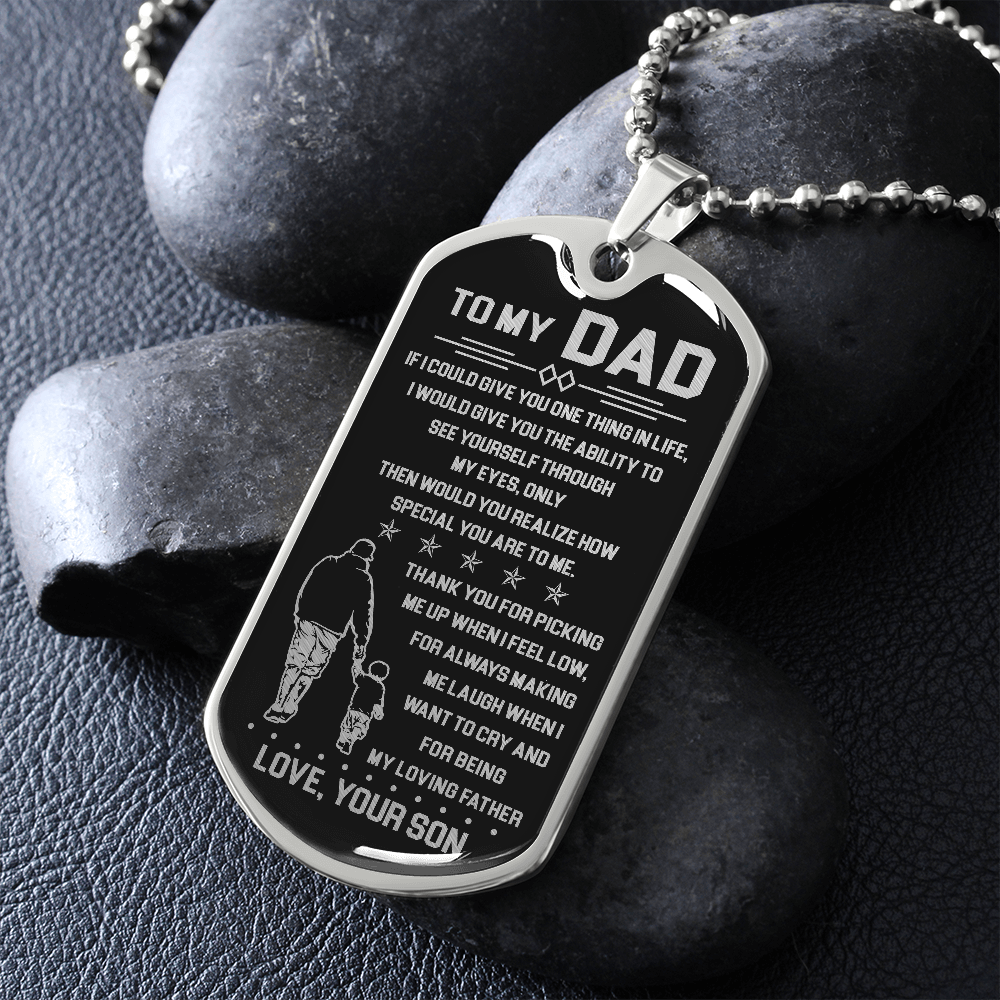 To My Dad | My Loving Father | Dog Tag Necklace