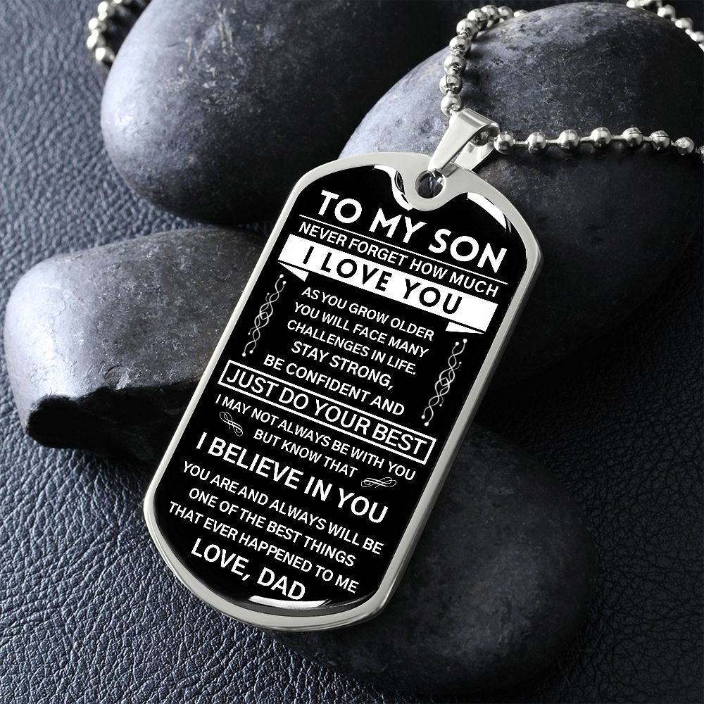 To My Son Gift From Dad | Never Forget That | Dog Tag Necklace | Anniversary Gift