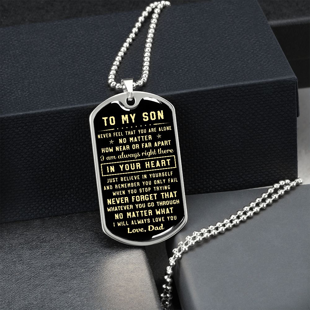 To My Son Gift From Dad | Never Forget That | Dog Tag Necklace