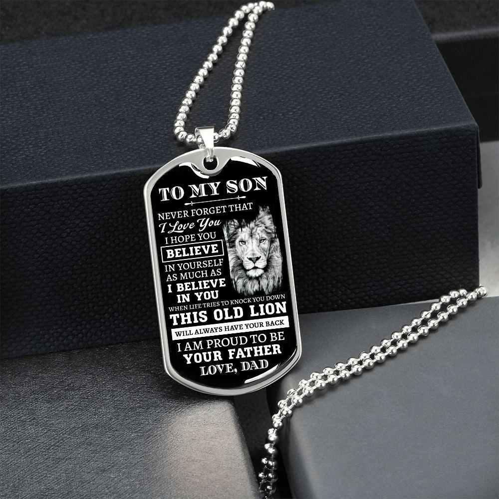 To My Son Dog Tag Necklace | Proud To Be Your Father | Best Gift For Son