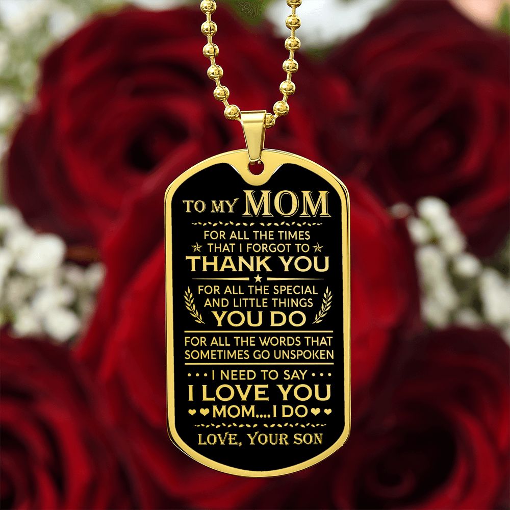 Mom For All The Times, Dog Tag Necklace, Mother's Day Gift Idea