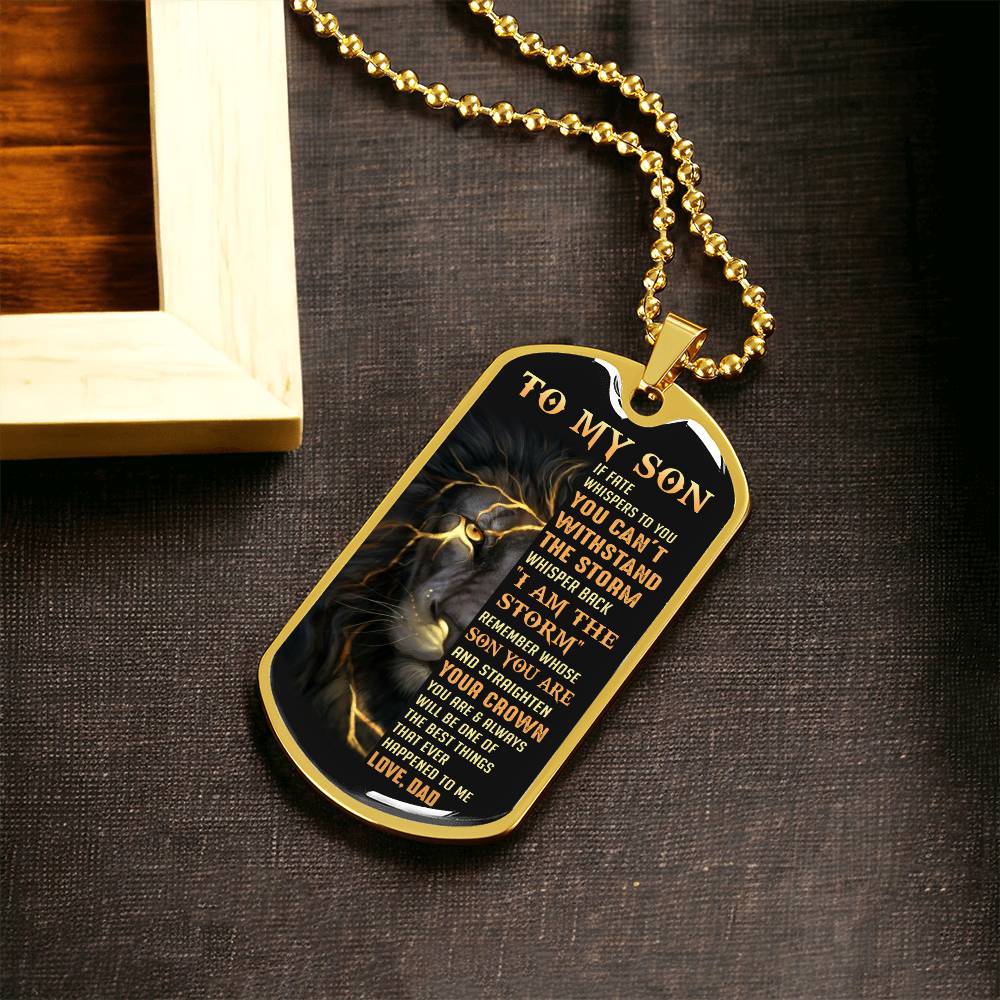 Son Straighten Your Crown, Dog Tag Necklace, Best Gift For Son From Dad