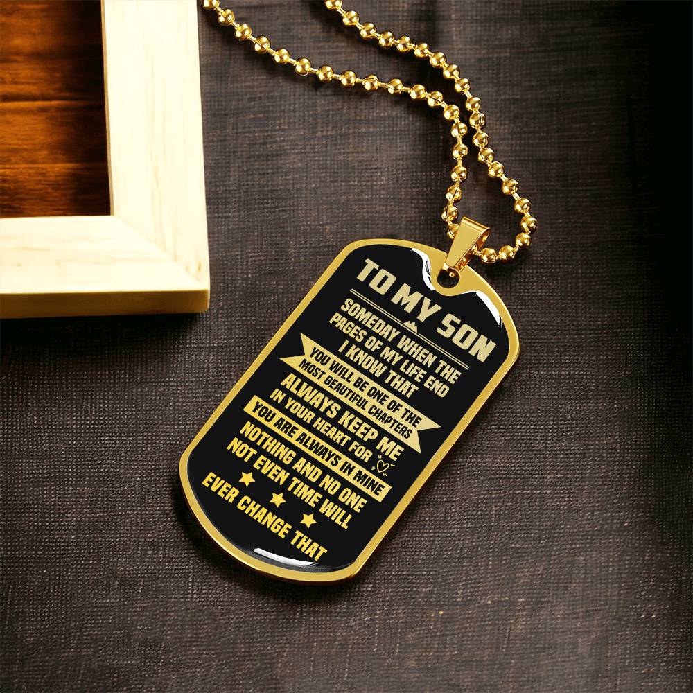 Son Most Beautiful Chapters, Dog Tag Necklace, Christmas Gift Idea For Son