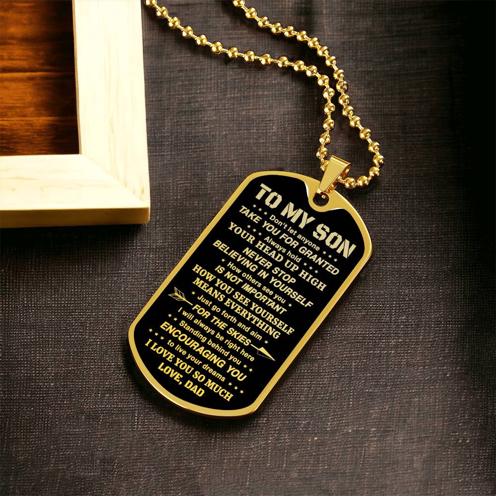 Son Yourself Means Everything, Dog Tag Necklace, Best Gift For Son On Special Days