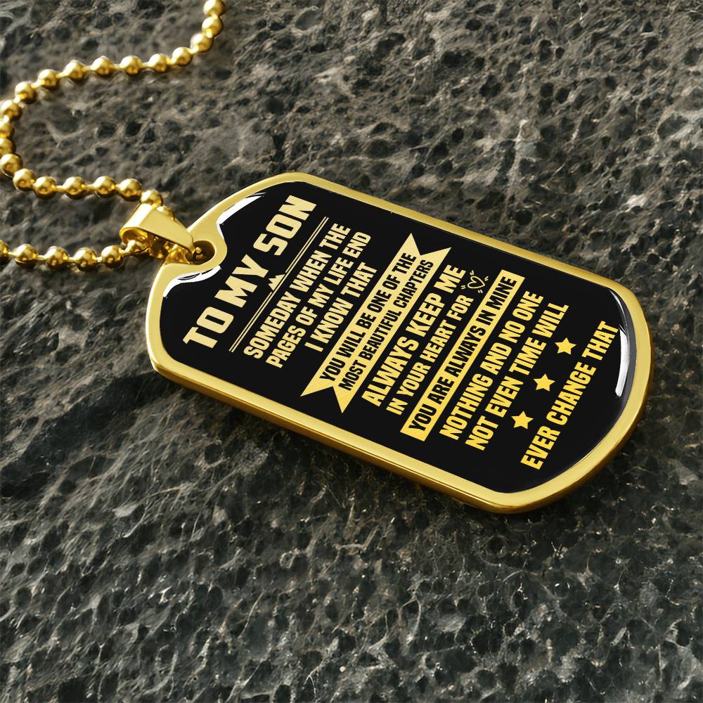 Son Most Beautiful Chapters, Dog Tag Necklace, Christmas Gift Idea For Son