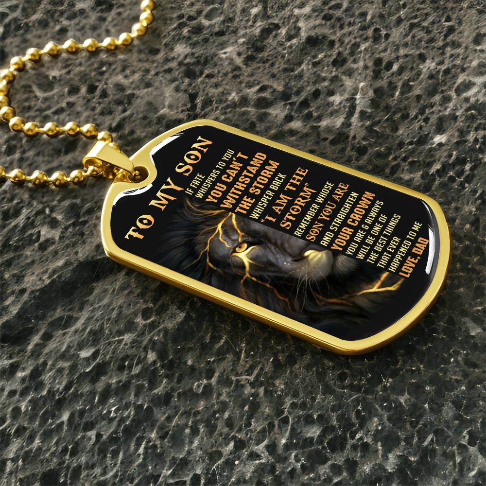 Son Straighten Your Crown, Dog Tag Necklace, Best Gift For Son From Dad