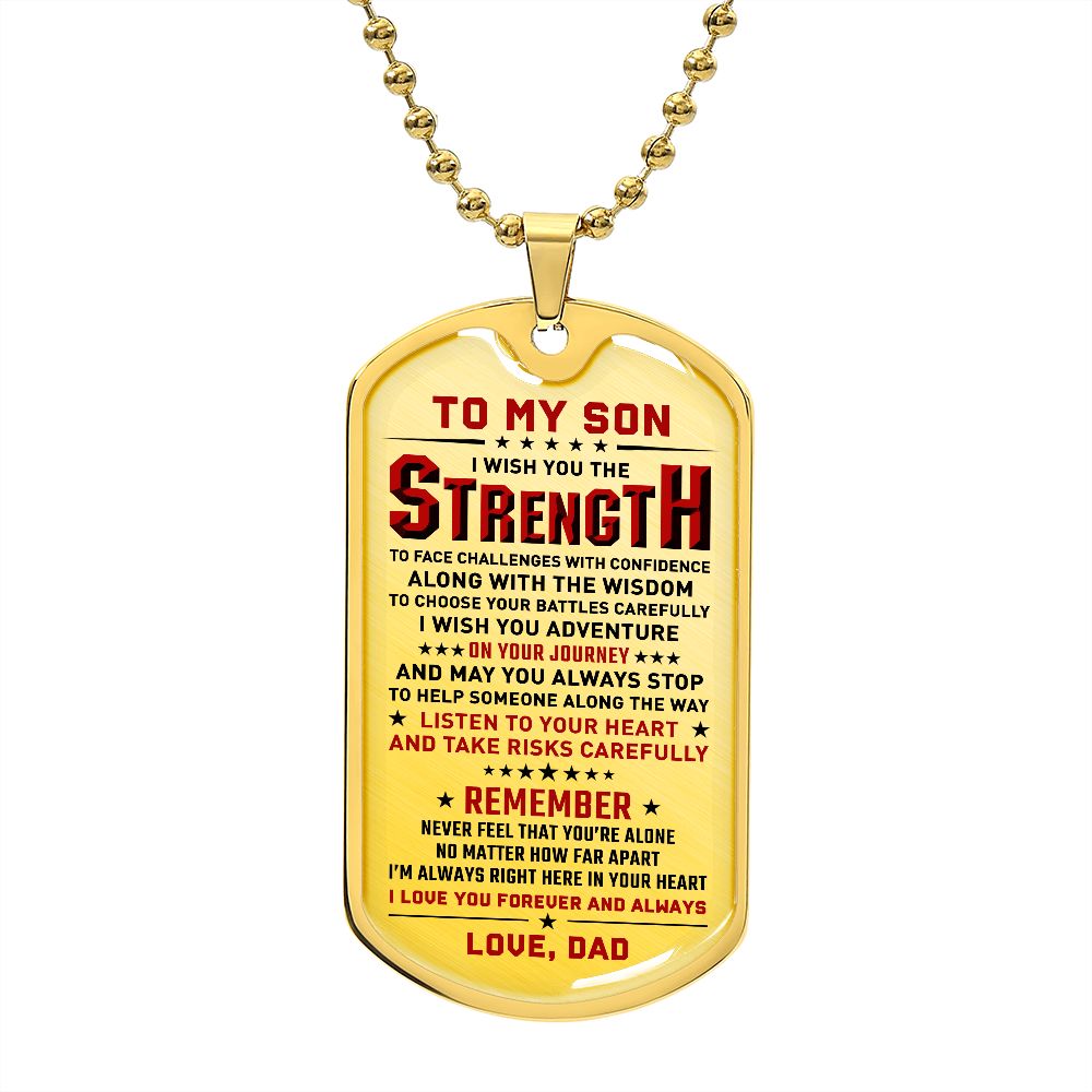 To My Son - I Love You Forever And  Always, DogTag Necklace Gift