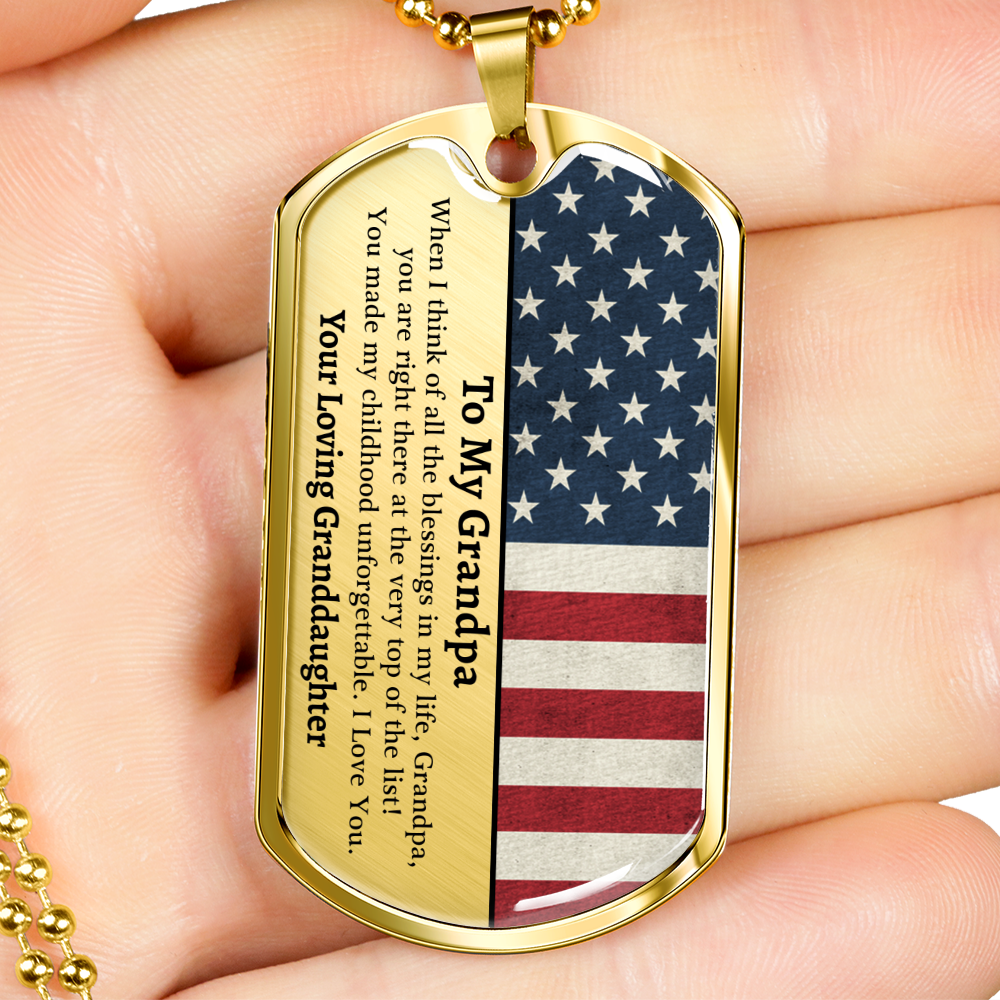To My Grandpa | Blessings In My Life | Graphical Dog Tag