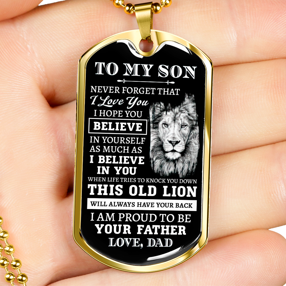 To My Son Dog Tag Necklace | Proud To Be Your Father | Best Gift For Son