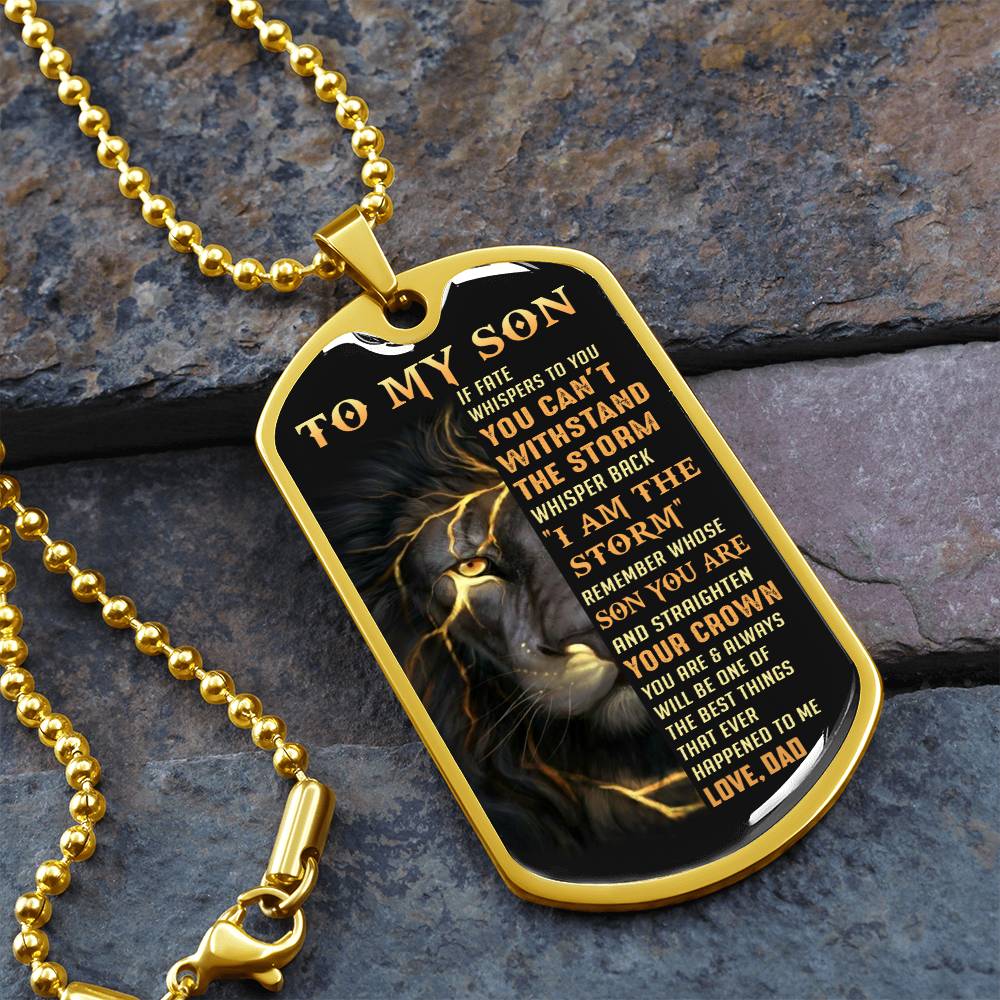Son Straighten Your Crown, Dog Tag Necklace, Best Gift For Son From Dad