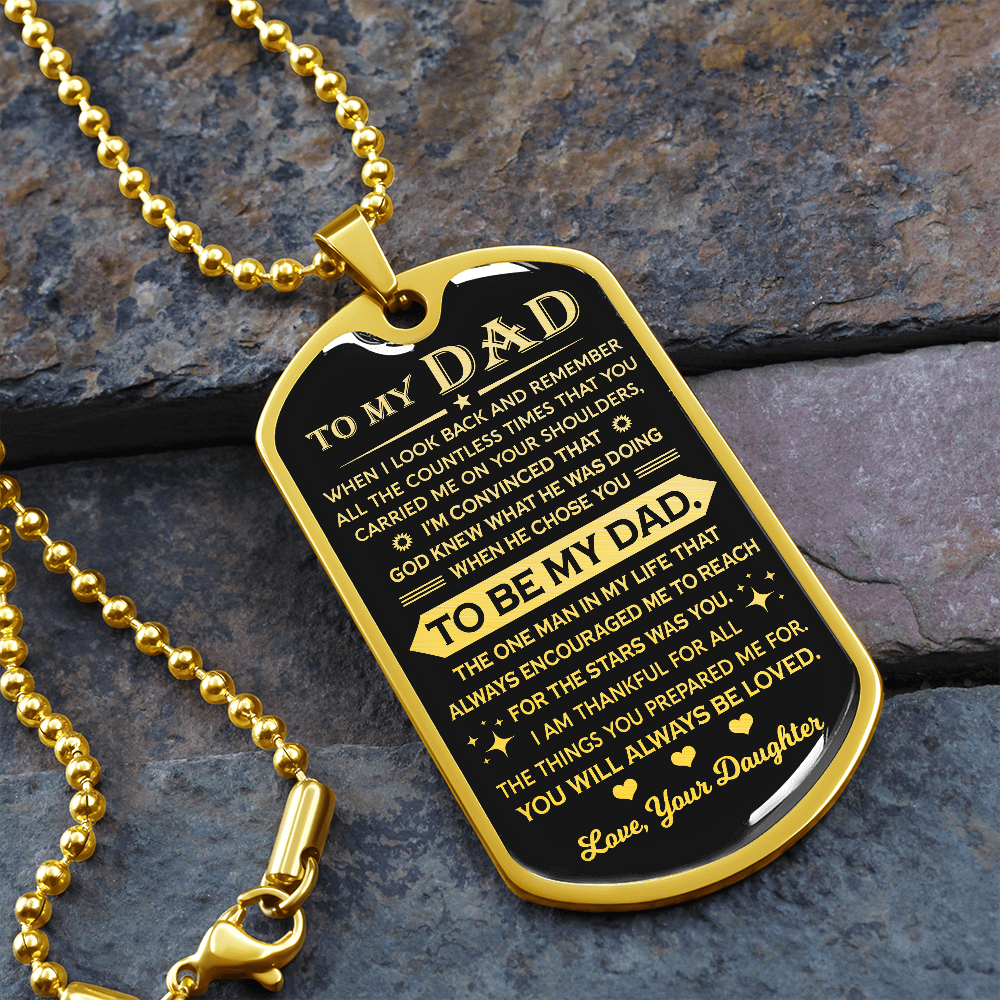 To My Dad | God Chose You | Dog Tag Necklace