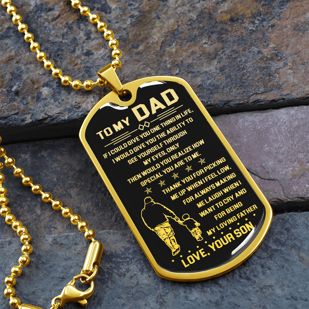 To My Dad | My Loving Father | Dog Tag Necklace