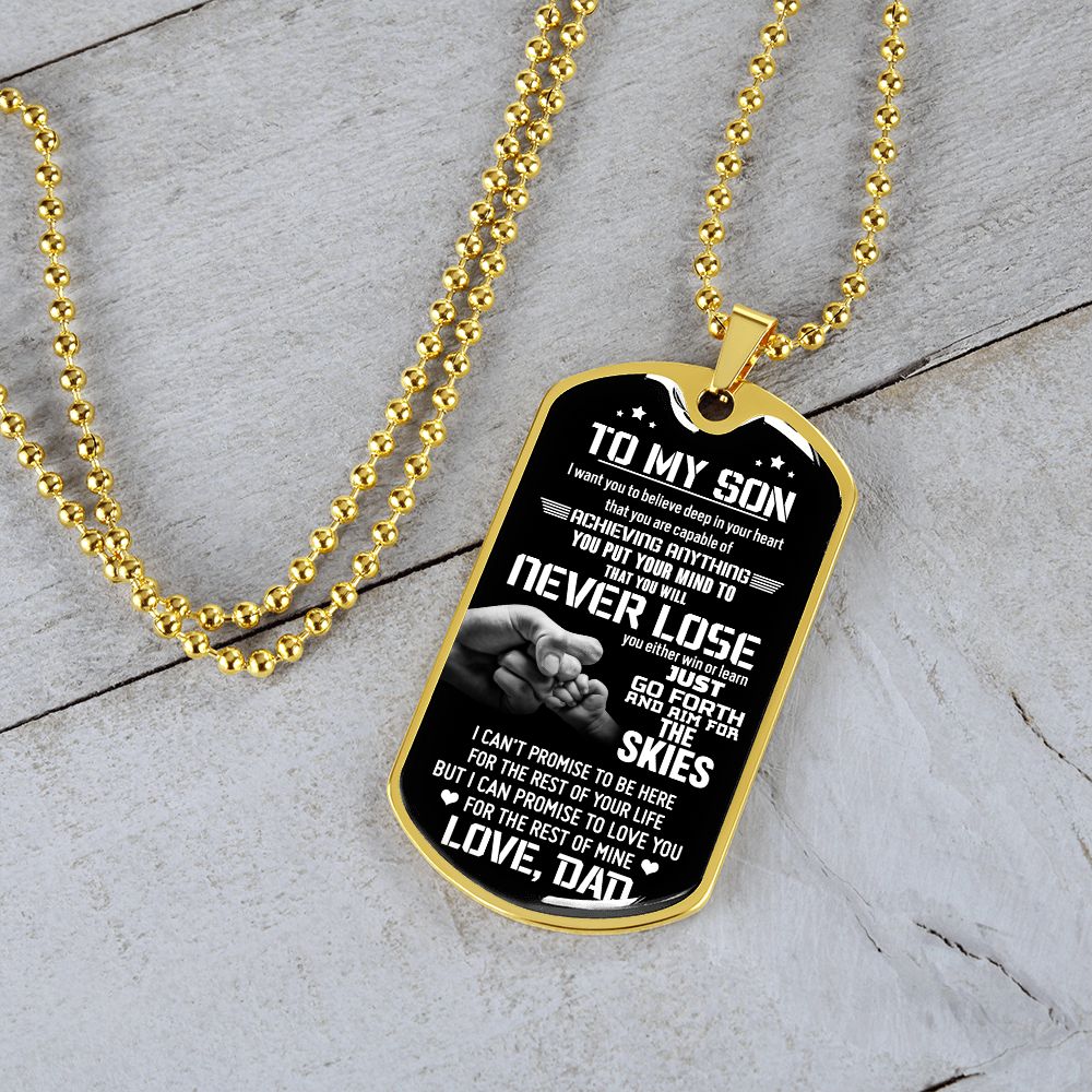 Son The Skies, Dog Tag Necklace, Inspiration Gift For Son From Dad