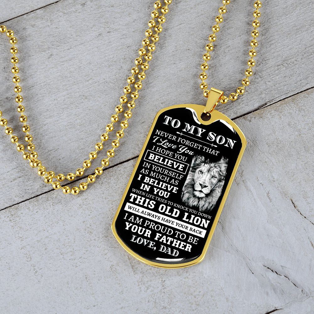 To My Son Dog Tag Necklace | Proud To Be Your Father | Best Gift For Son