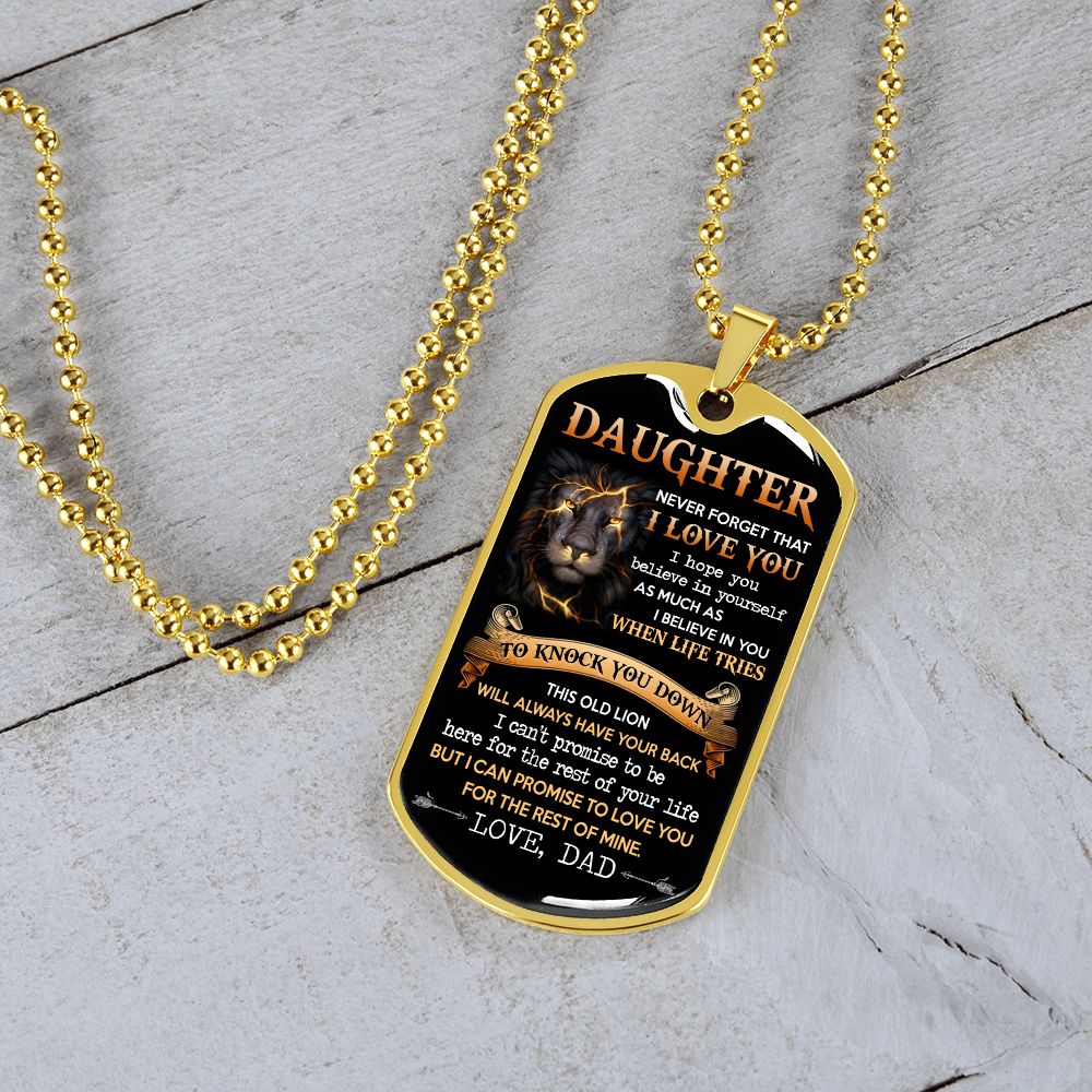 To My Daughter | This Old Lion | Dog Tag Necklace | Gift For Son From Dad