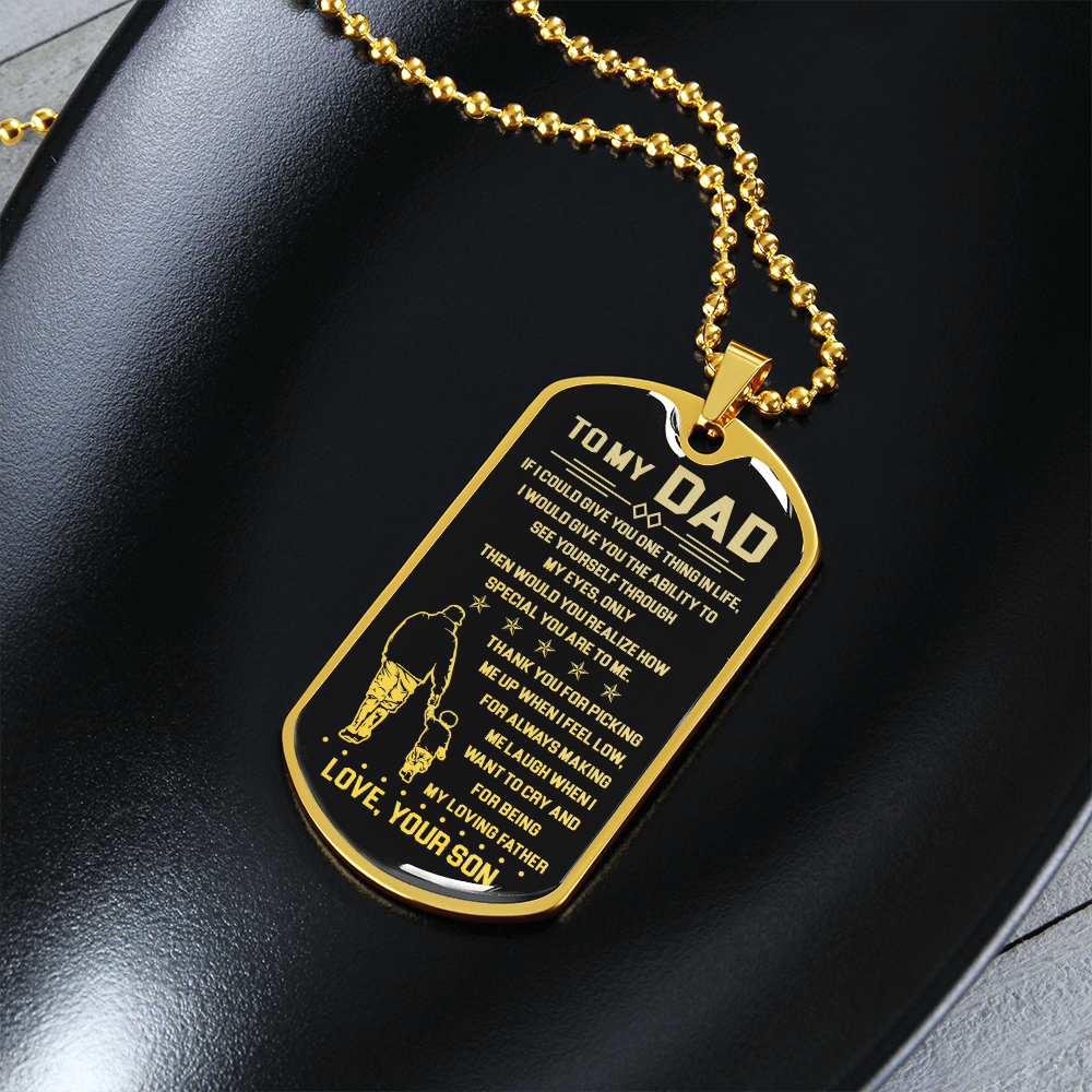To My Dad | My Loving Father | Dog Tag Necklace