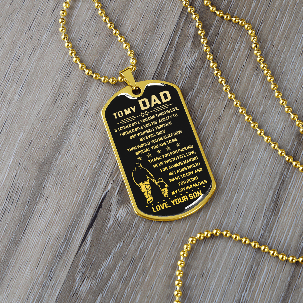 To My Dad | My Loving Father | Dog Tag Necklace