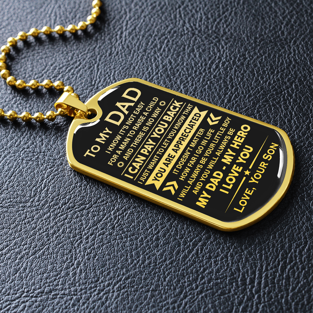 To My Dad | Man To Raise A Child | Dog Tag Necklace