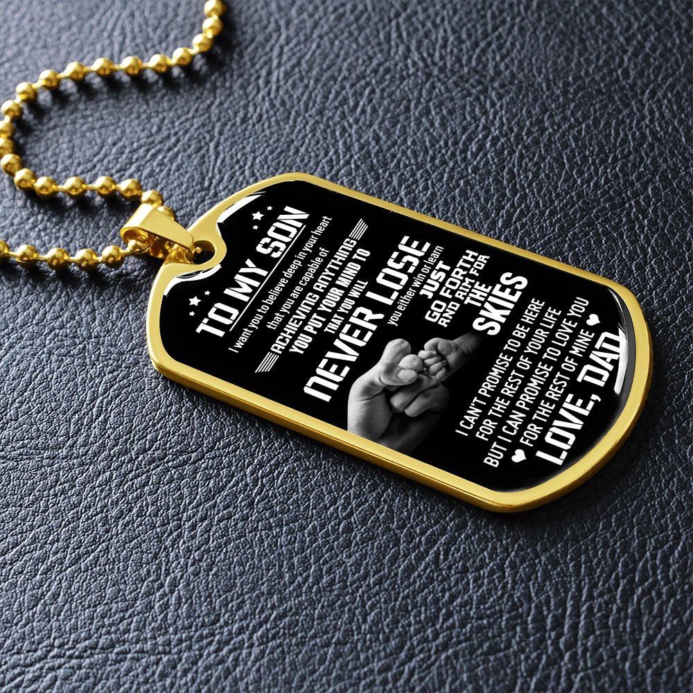 Son The Skies, Dog Tag Necklace, Inspiration Gift For Son From Dad