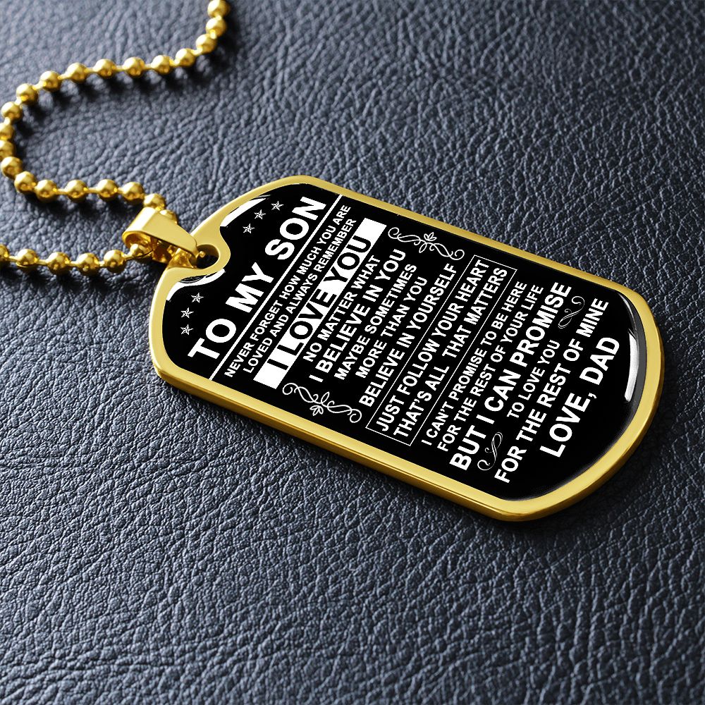 To My Son Gift From Dad | I Believe In You | Dog Tag Necklace