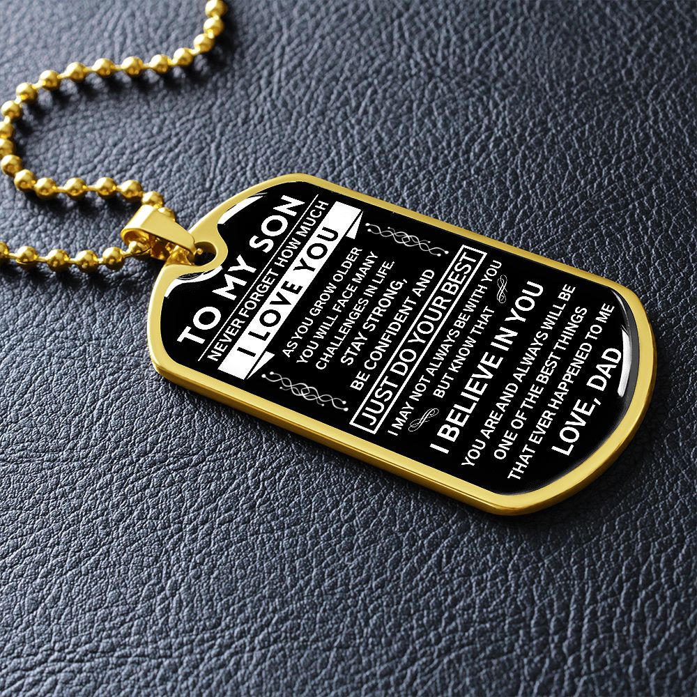 To My Son Gift From Dad | Never Forget That | Dog Tag Necklace | Anniversary Gift