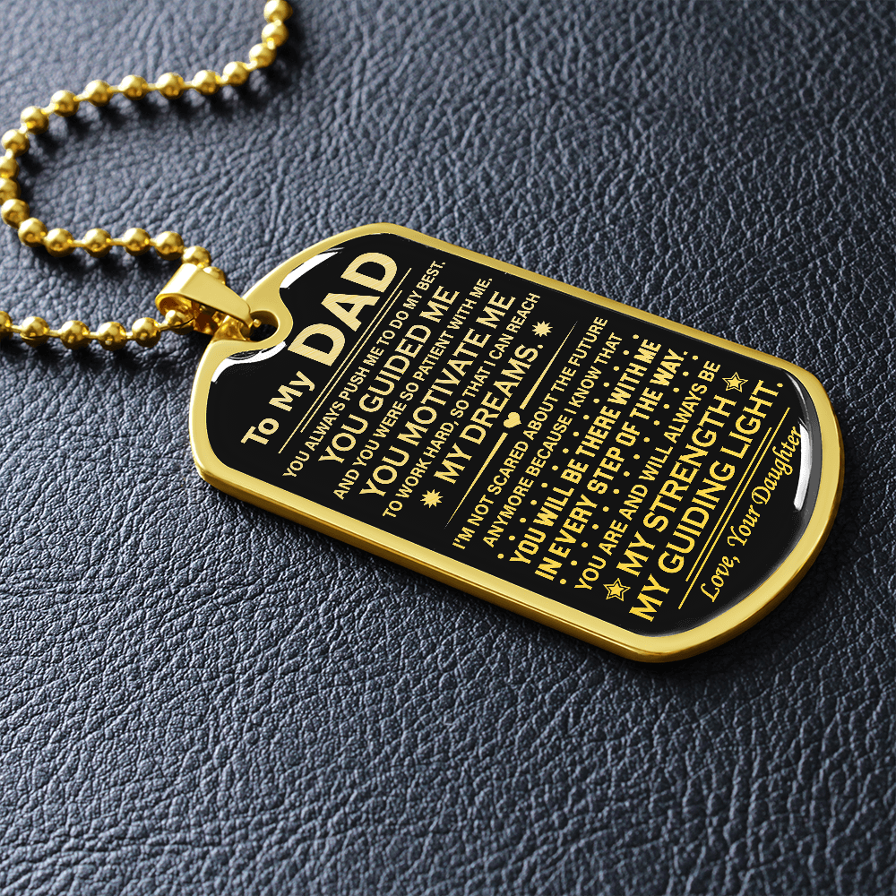 To My Dad | My Dreams | Dog Tag Necklace