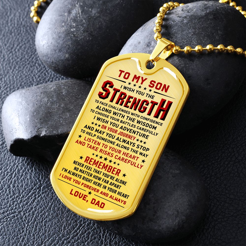To My Son - I Love You Forever And  Always, DogTag Necklace Gift