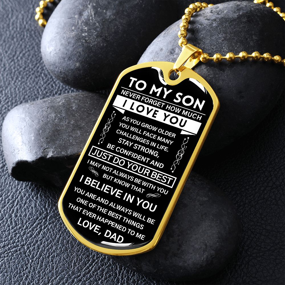 To My Son Gift From Dad | Never Forget That | Dog Tag Necklace | Anniversary Gift