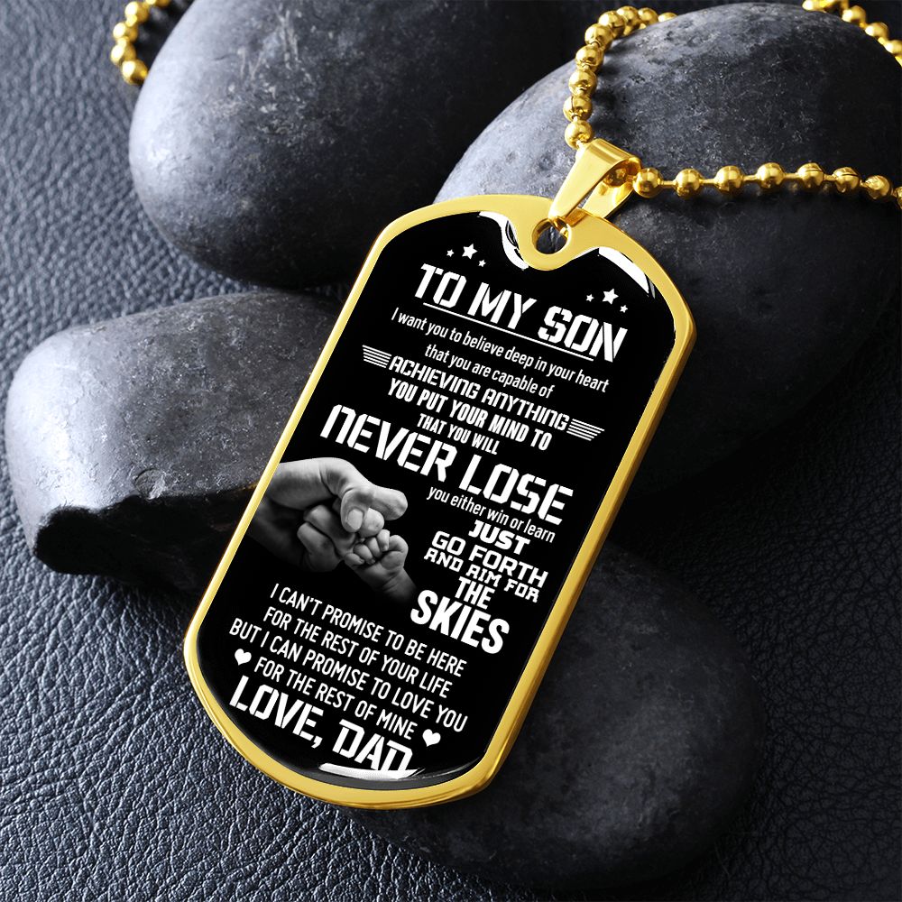 Son The Skies, Dog Tag Necklace, Inspiration Gift For Son From Dad