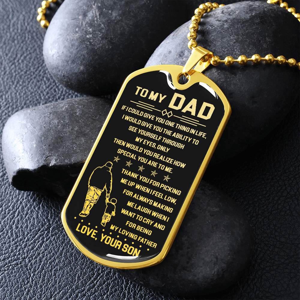 To My Dad | My Loving Father | Dog Tag Necklace