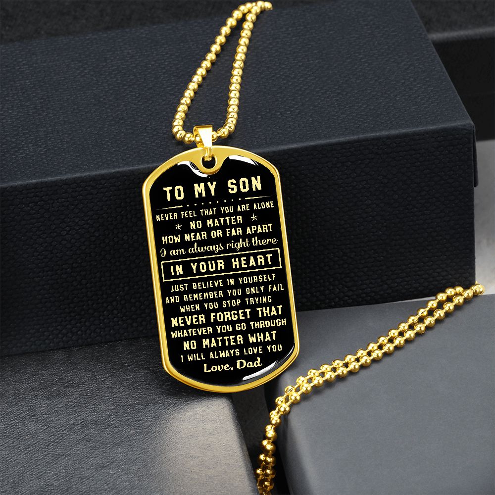 To My Son Gift From Dad | Never Forget That | Dog Tag Necklace