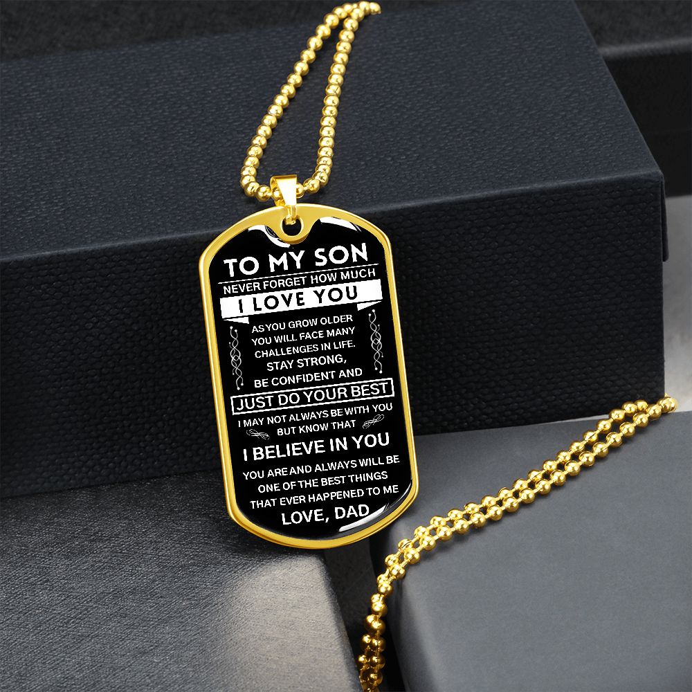 To My Son Gift From Dad | Never Forget That | Dog Tag Necklace | Anniversary Gift