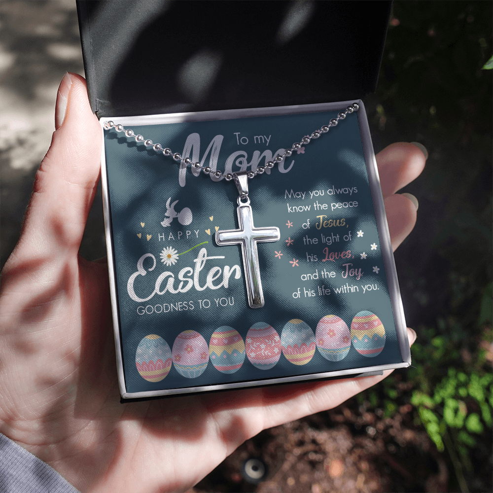 To My Mom | Happy Easter | Stainless Cross Necklace