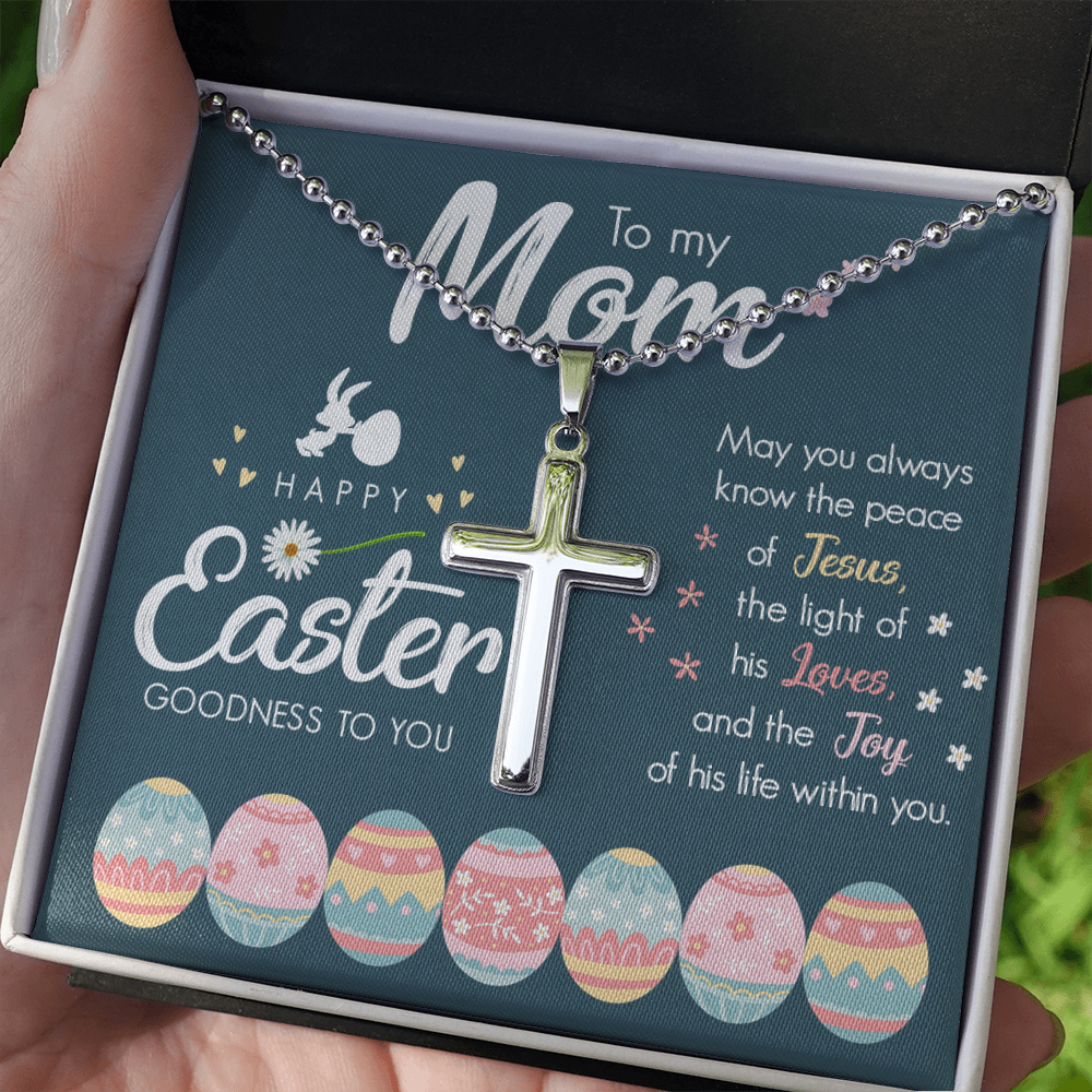To My Mom | Happy Easter | Stainless Cross Necklace