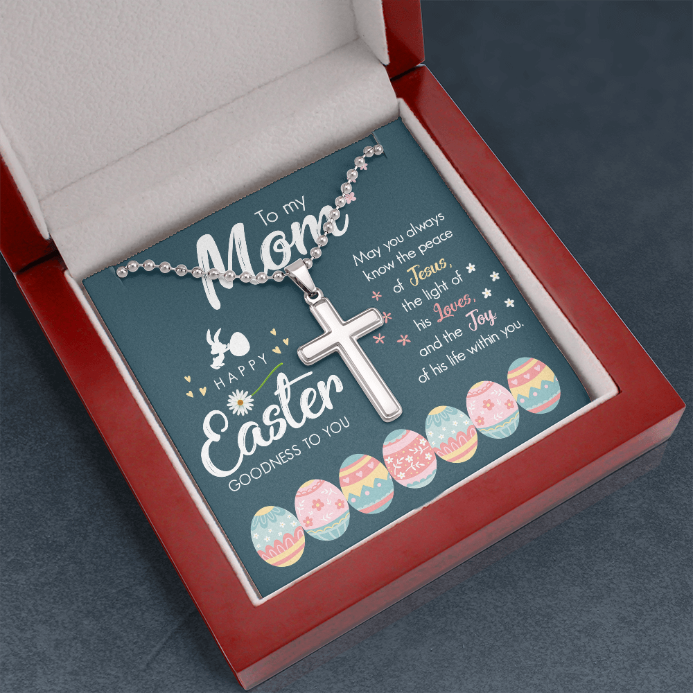To My Mom | Happy Easter | Stainless Cross Necklace