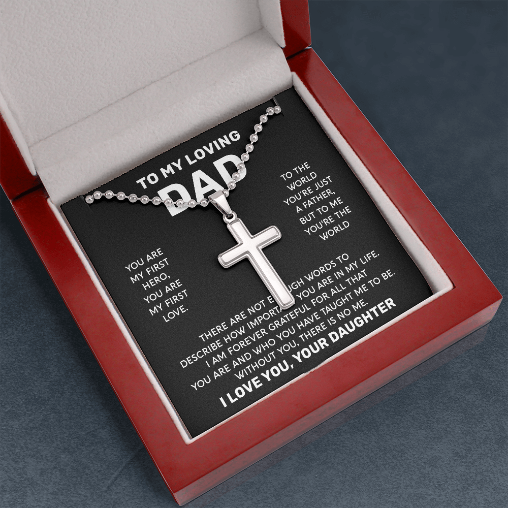 To My Loving Dad | You Are The World | Stainless Cross Necklace