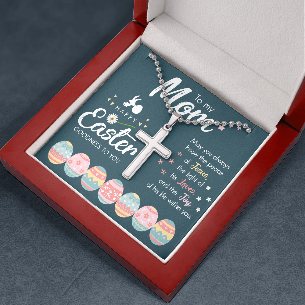 To My Mom | Happy Easter | Stainless Cross Necklace
