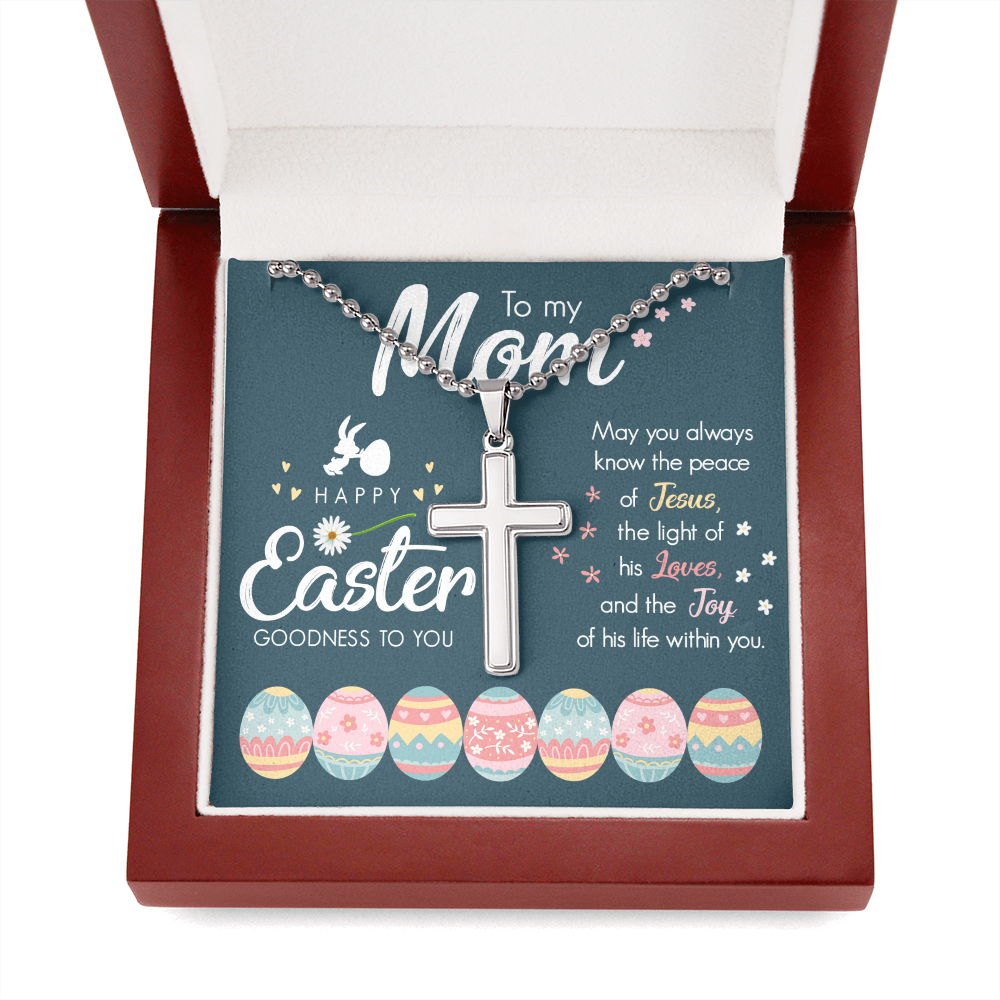 To My Mom | Happy Easter | Stainless Cross Necklace