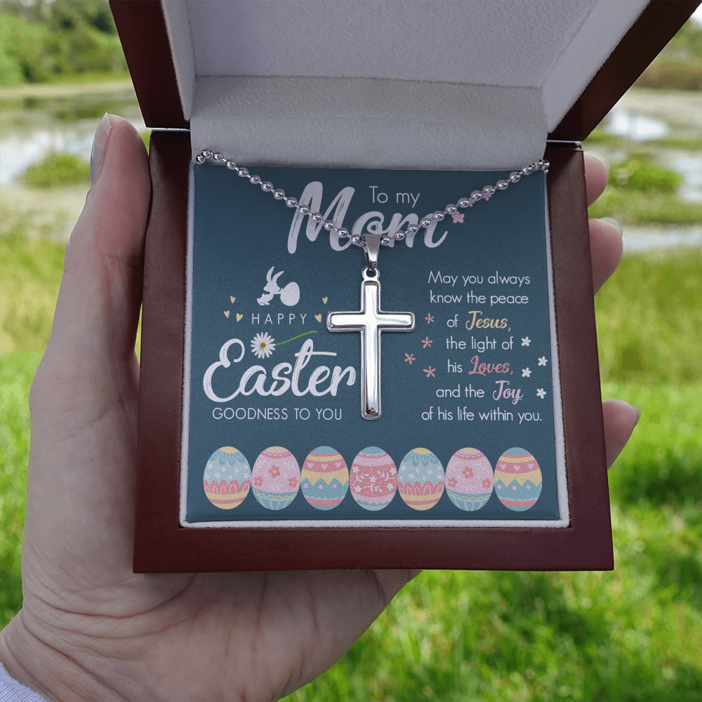 To My Mom | Happy Easter | Stainless Cross Necklace
