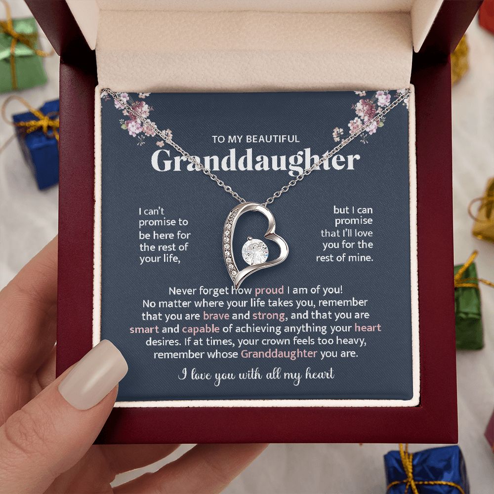 Granddaughter Brave & Strong, Forever Love Necklace, Perfect Gift For Granddaughter
