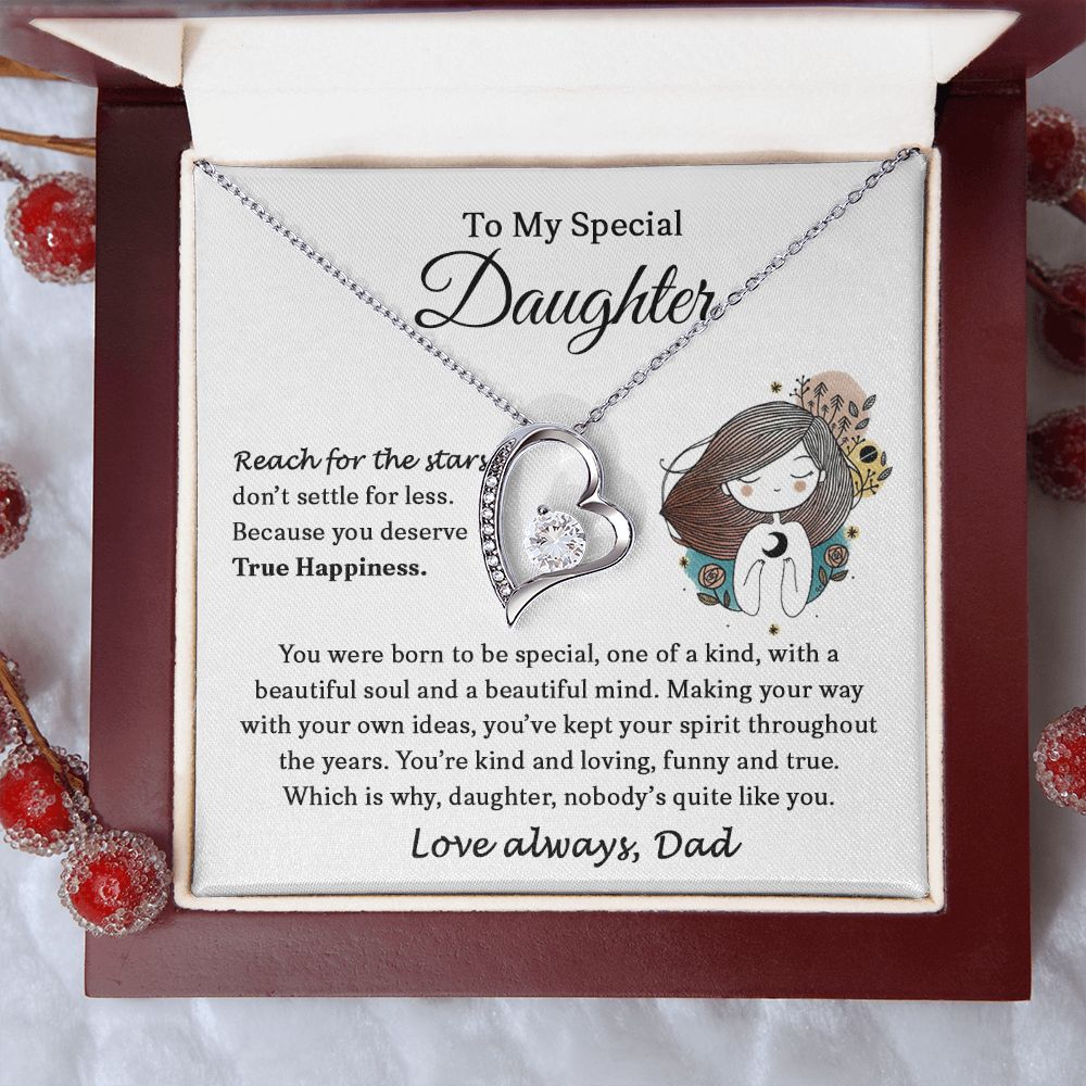To My Special Daughter | Reach For The Stars | Forever Love Necklace