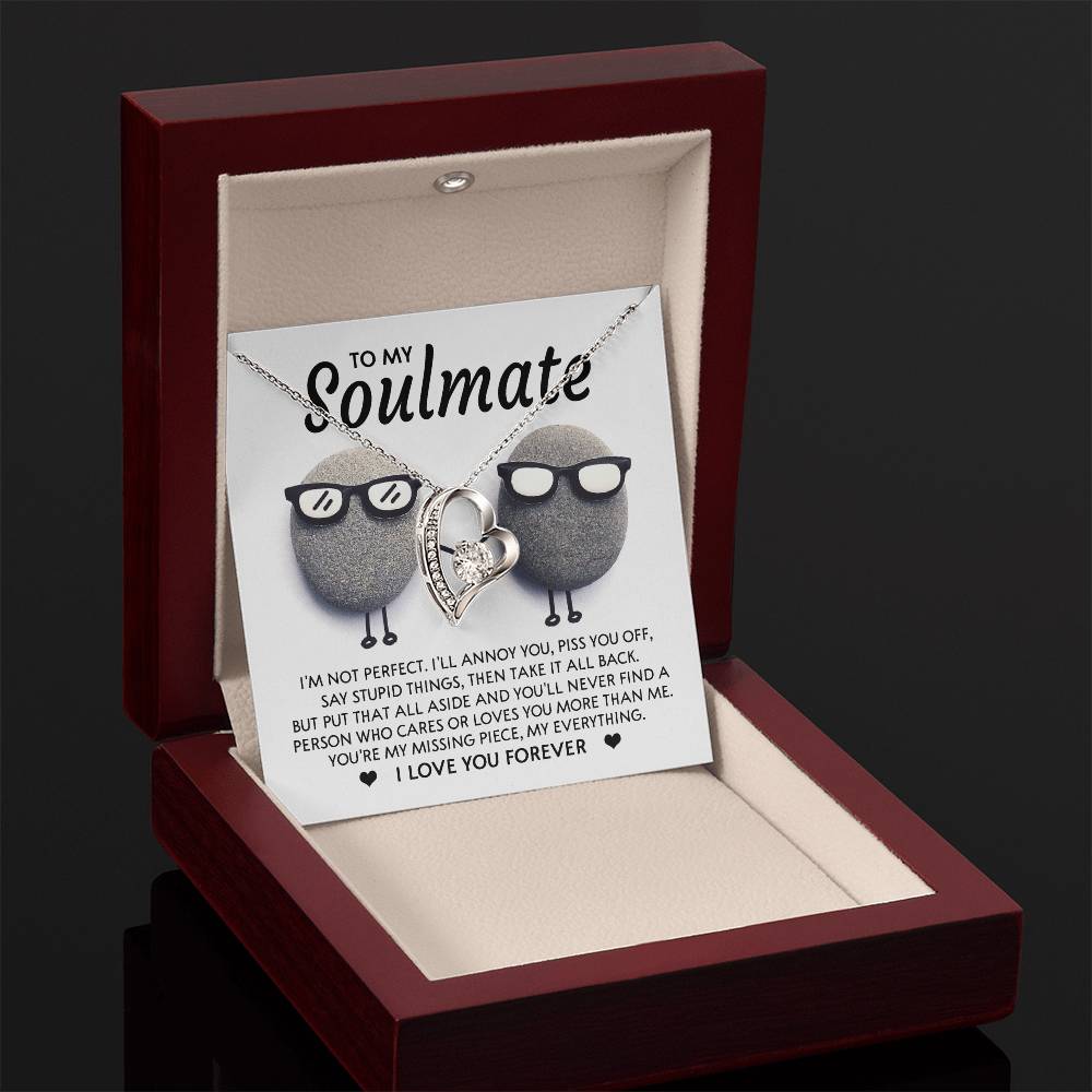 Soulmate I Am Not Perfect, Forever Love Necklace, Unique Gift For Her