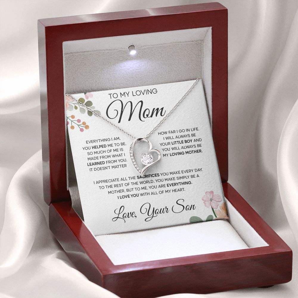 To My Loving Mom - Love You With All Of My Heart, Forever Love Necklace