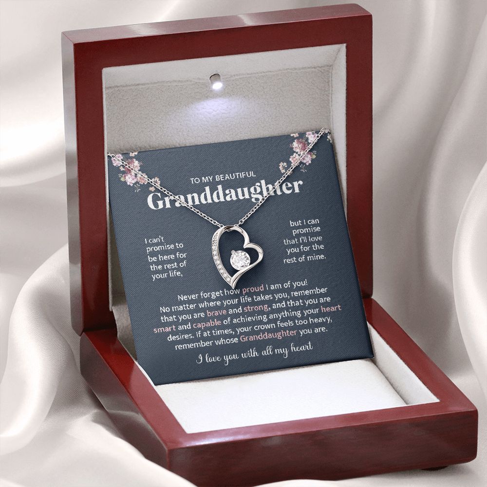 Granddaughter Brave & Strong, Forever Love Necklace, Perfect Gift For Granddaughter