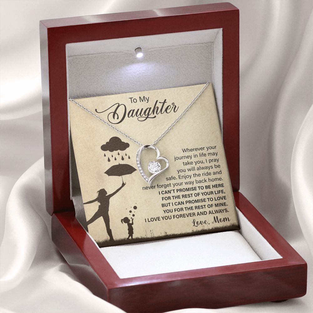 Daughter Way Back Home, Forever Love Necklace, Gift for Daughter from Mom